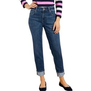 TALBOTS SIZE 2 EVERYDAY RELAXED LEG JEANS ANNIKA WASH COTTON POLY SPANDEX